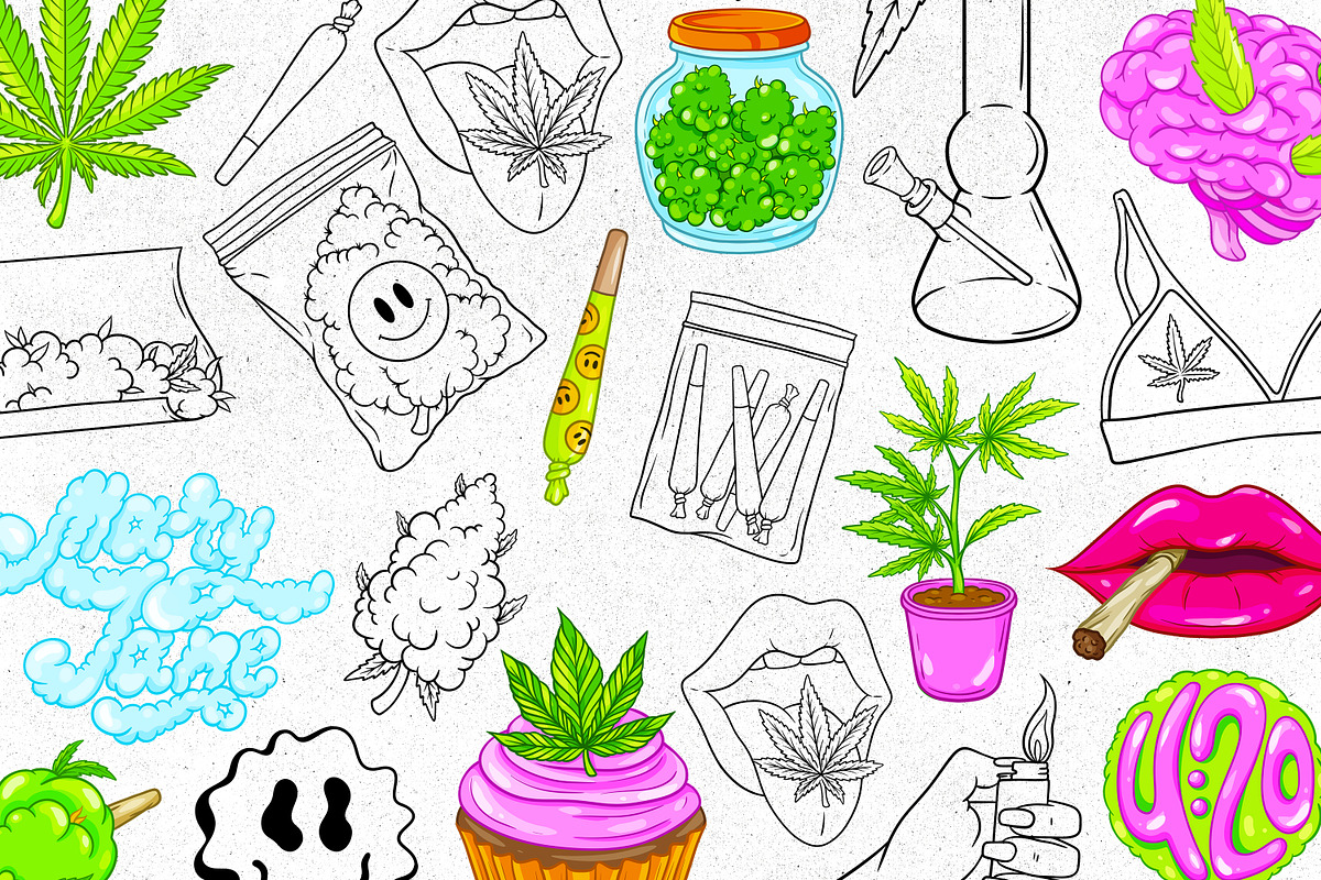 CANNABIS Procreate Stamps, a Brush Add-On by SecondOfJuly (Photo 5 of 6)