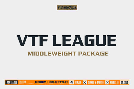VTF League – Middleweight Package, a Sans Serif Font by VarsityType®