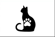 Cat Silhouette Paw Cutout Set, an Illustration by hafijul (Thumbnail 6 of 9)