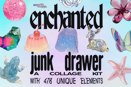 Enchanted Junk Drawer Collage Kit, an Object Graphic by Mystik Vision