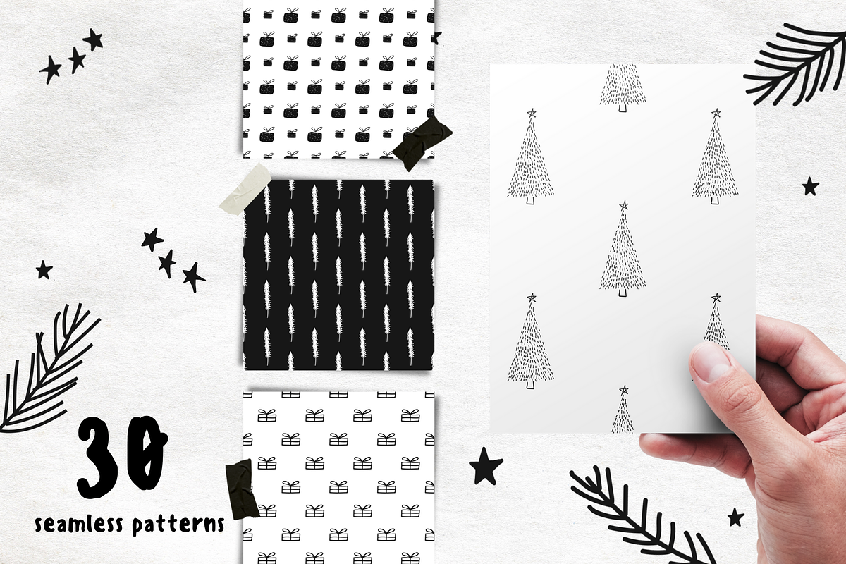 Scandinavian Christmas Collection, a Pattern Graphic by Iryna Danyliuk (Photo 3 of 7)