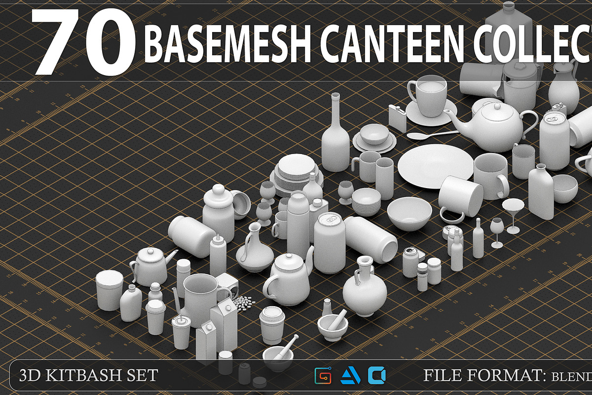 BASEMESH CANTEEN COLLECTION, a Food & Drink 3D Model by MohamedHussien1 (Photo 1 of 9)