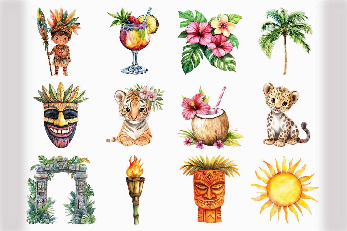 Tropical Clipart Bundle, an Illustration by Design Market (Photo 2 of 5)
