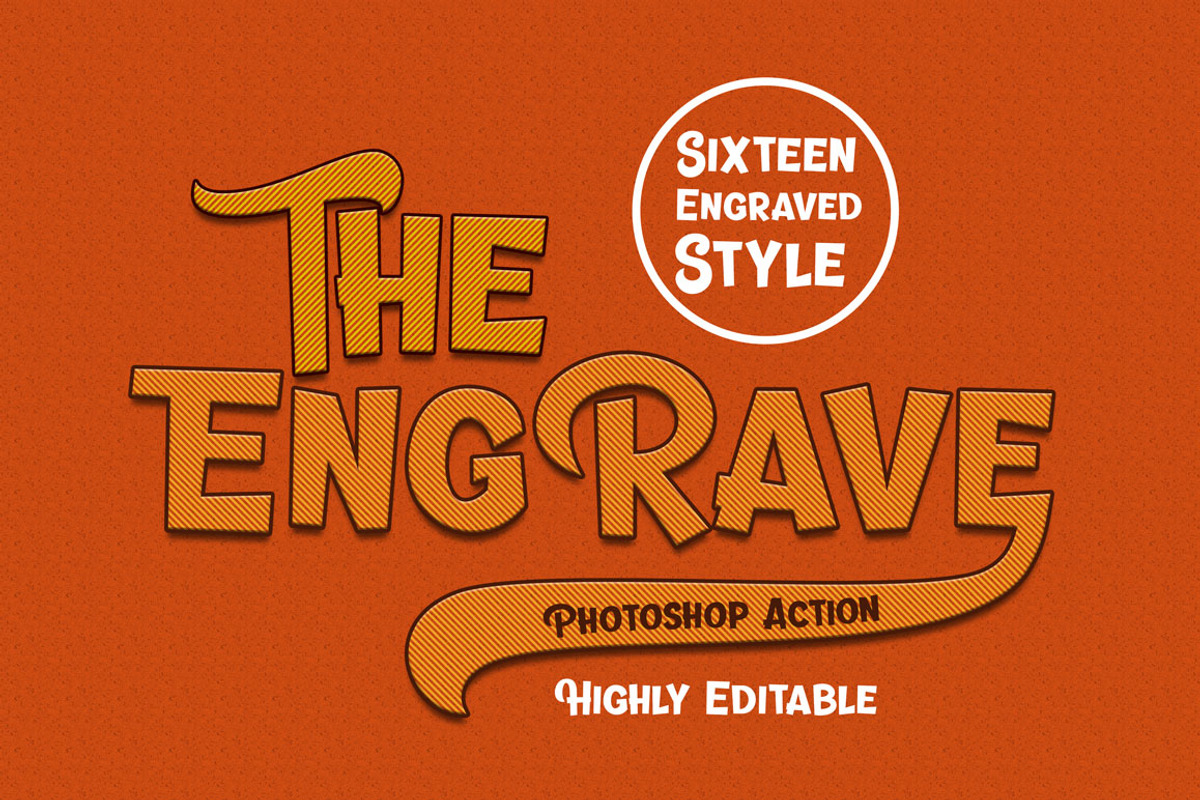 Engraved Text Effect PS Action, an Action Add-On by designvillage (Photo 2 of 3)