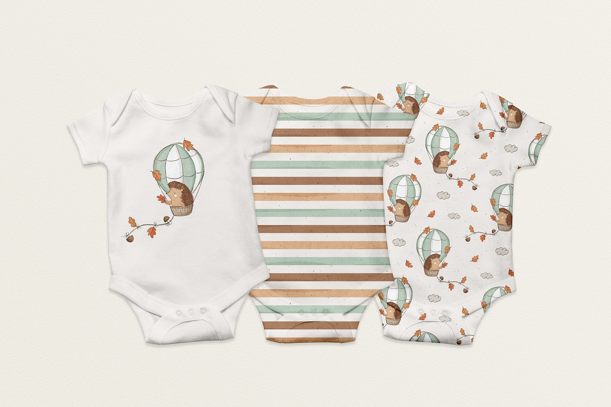 Hedgehog and air balloon, a Pattern Graphic by Olena Kuznietsova (Photo 8 of 10)