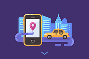 Taxi service illustration set, a Technology Illustration by Ivan Dubovik (Thumbnail 5 of 6)