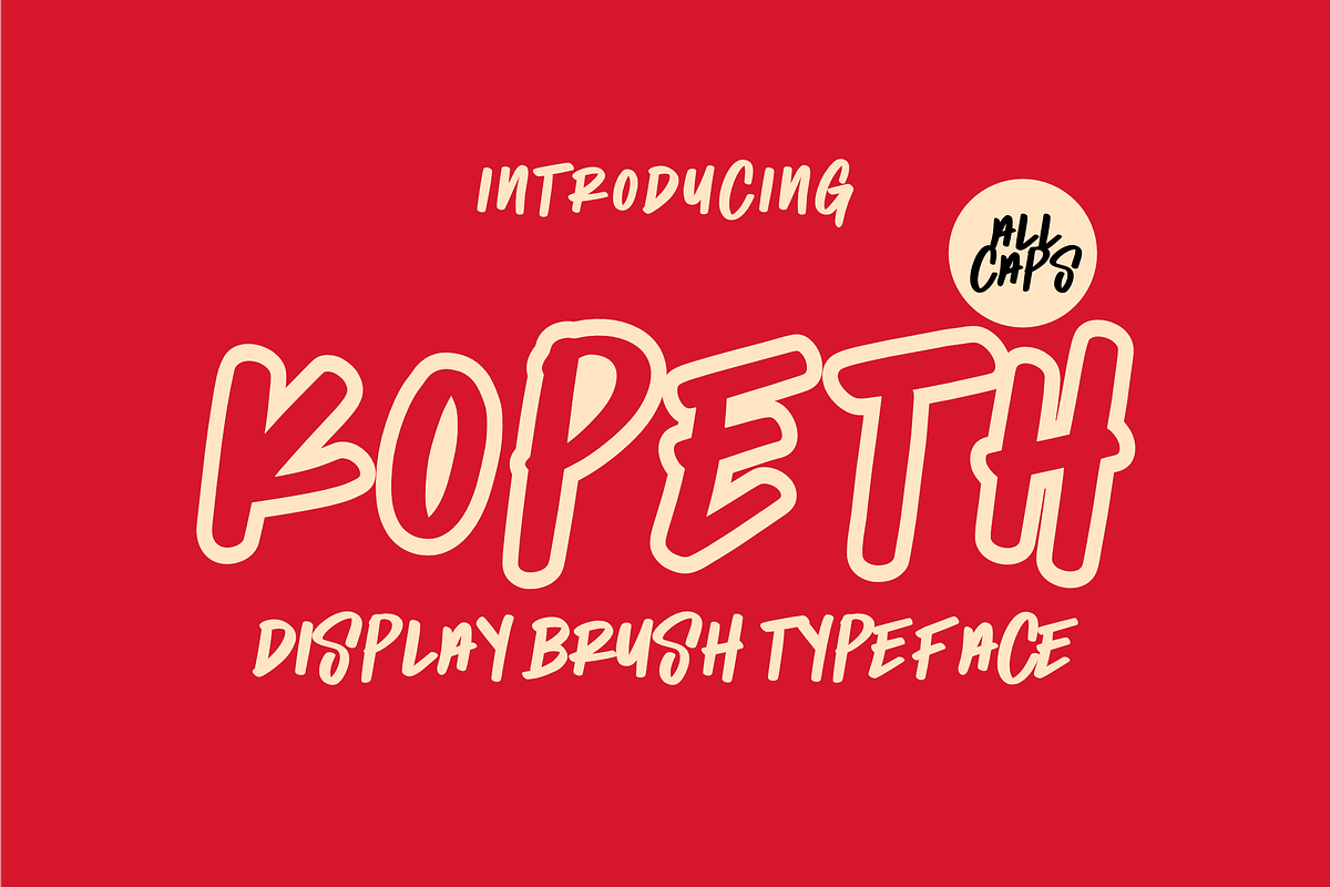 Kopeth - Display Brush Typeface, a Font by zamjumps (Photo 1 of 8)