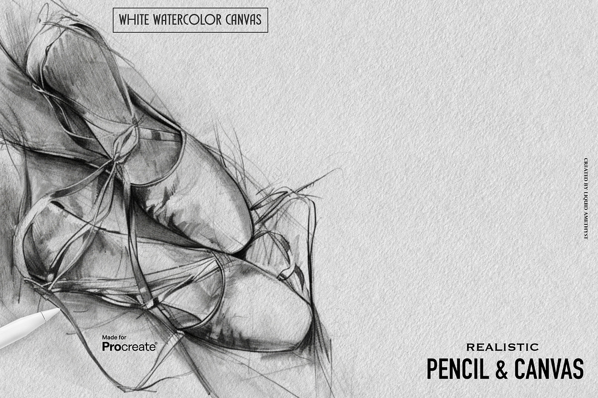 Real Pencil & Canvas for Procreate, a Brush Add-On by Liquid Amethyst Art (Photo 2 of 6)