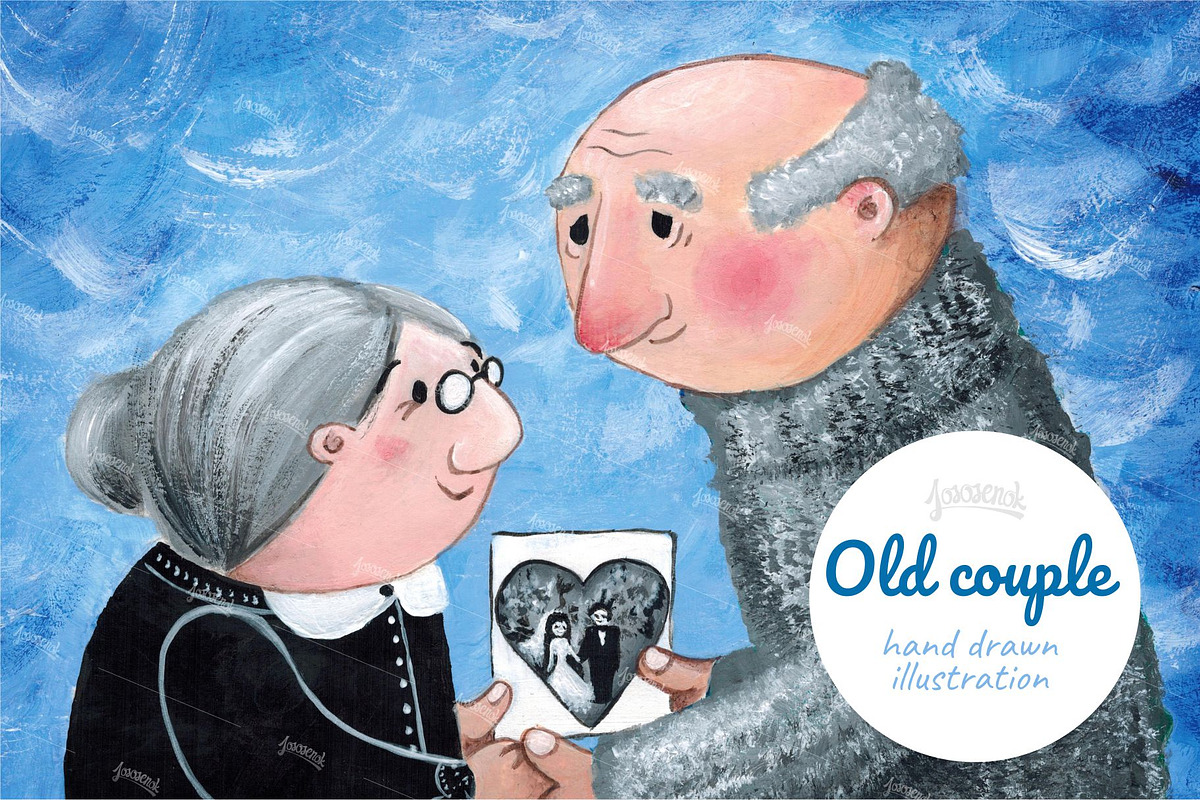 Old couple illustration, an Illustration by Lososenok (Photo 1 of 3)