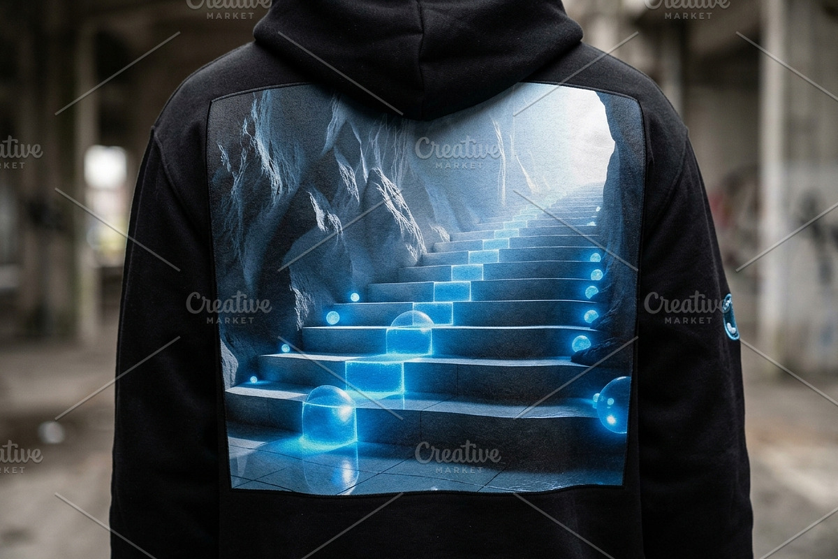 Glowing Ice Staircase Cave Photo, a Background Graphic by Aura Canyon HQ (Photo 8 of 8)