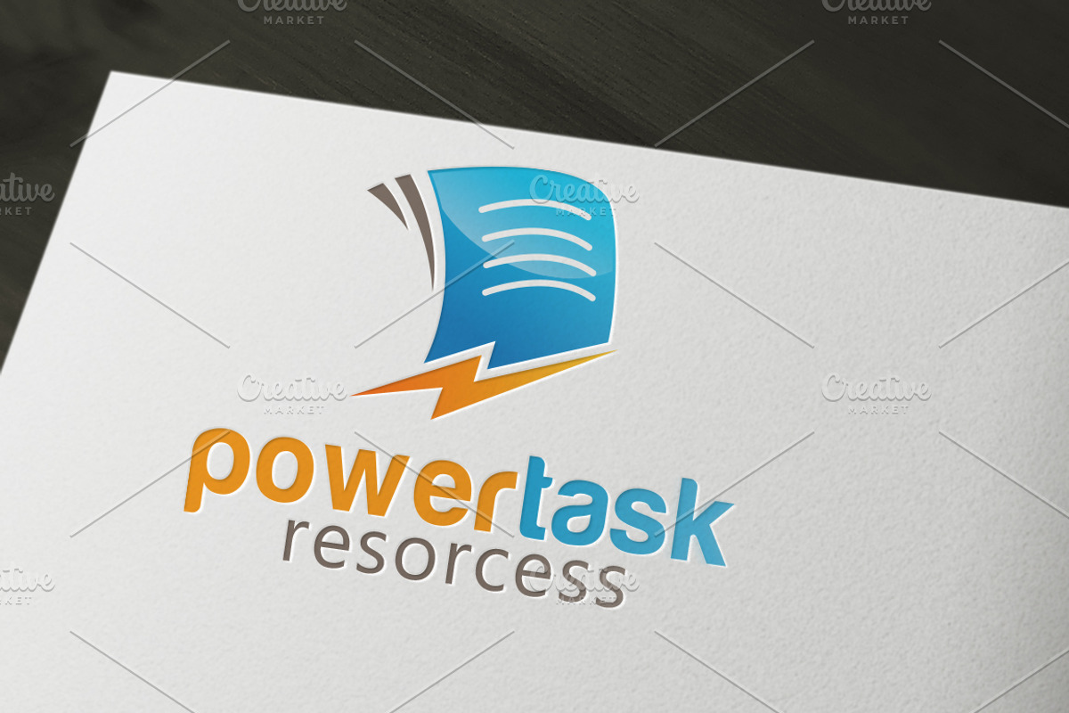 Power Task Logo, a Branding & Logo Template by NasirGrfx
