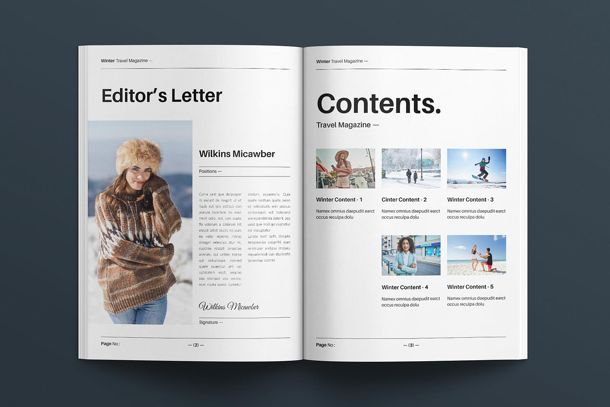 Winter Travel Magazine Template, a Magazine Template by E-Type (Photo 2 of 8)