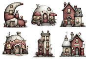 Christmas Houses Clipart Bundle, an Illustration by Daily.Designs (Thumbnail 3 of 5)