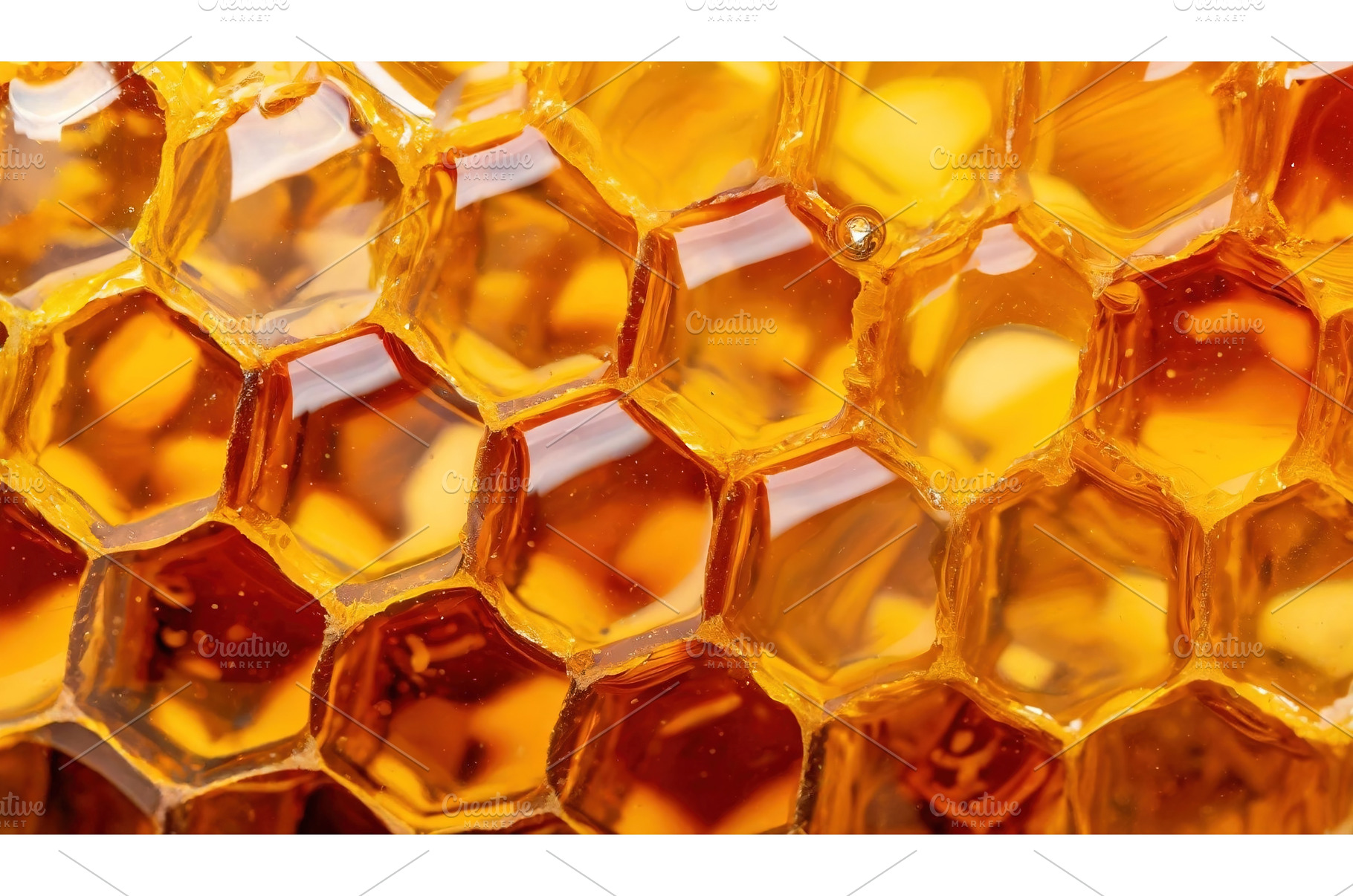 Macro shot of golden honeycomb, a Food & Drink Photo by Igor Tichonow