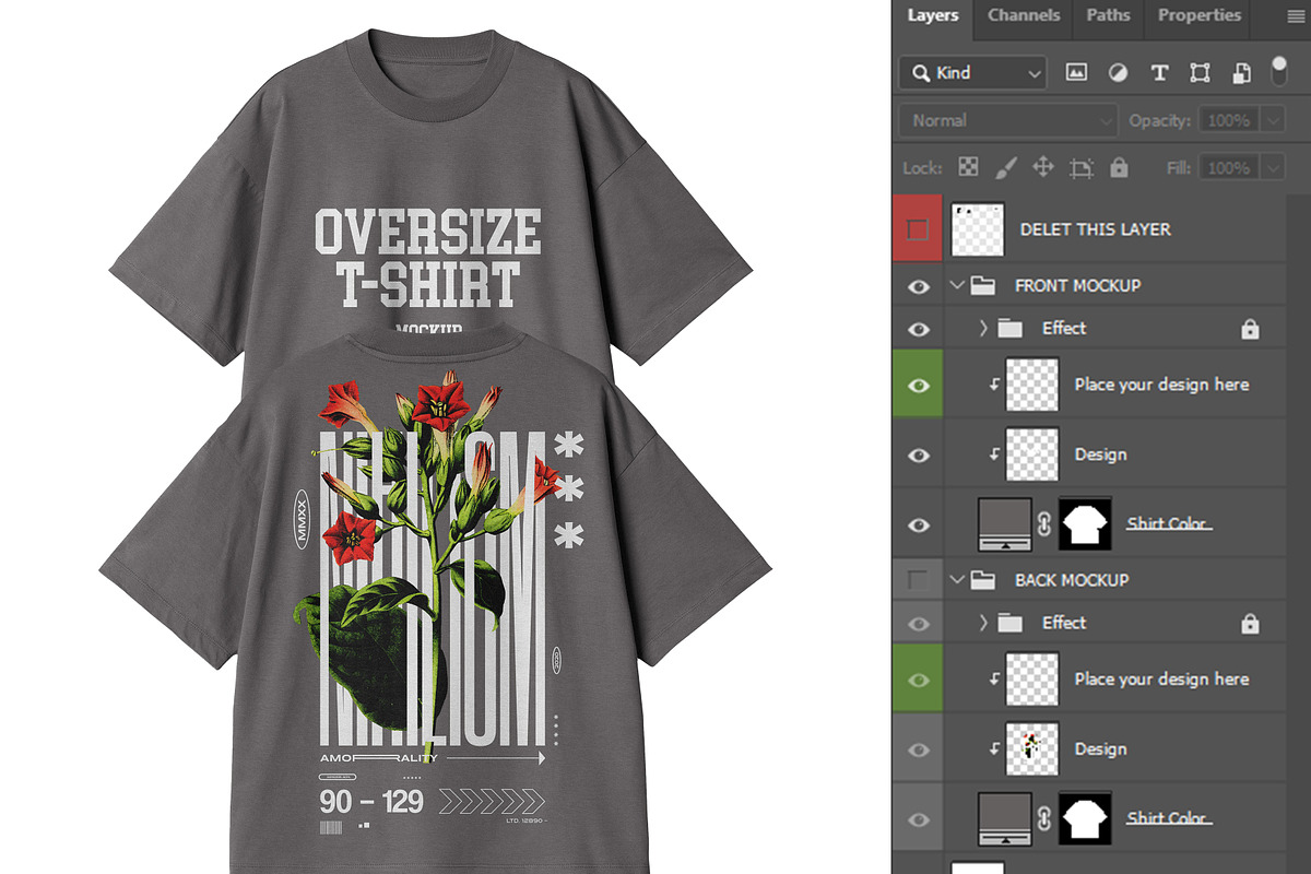 Oversized Boxy T-Shirt Mockup, a Shirt Mockup by Irhasalfahad (Photo 2 of 3)