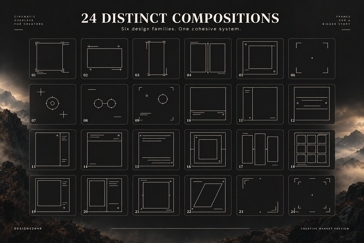 24 Cinematic Composition Overlays, an Object Graphic by Designs24hr (Photo 6 of 9)