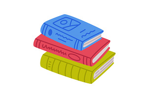 Stack of books. Pile of colorful, an Education Illustration by TopVectors