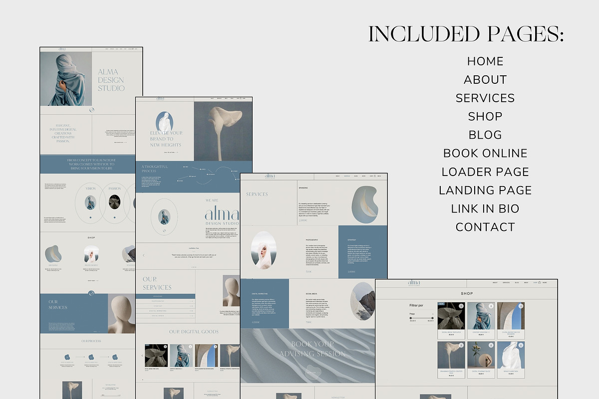 ALMA Wix Services Website Theme, a Websites & App Template by Studio Suvelle (Photo 5 of 10)