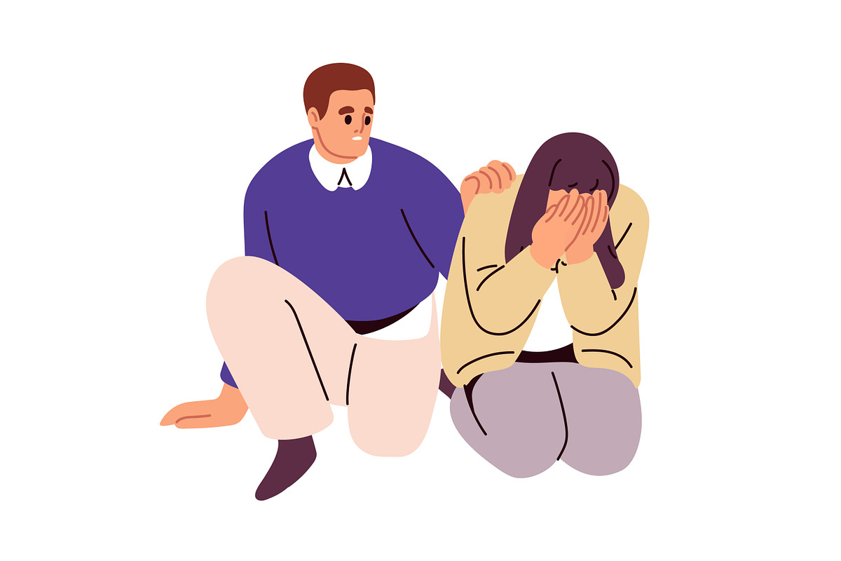 People in tears crying. Whiny mood, a Person Illustration by Good Studio (Photo 8 of 9)