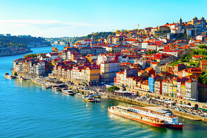Cityscape Douro river Porto Portugal