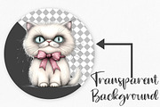 Whimsical Christmas Cute Cat Clipart, an Illustration by Canvas Craft (Thumbnail 2 of 7)