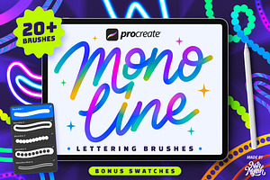 Procreate Monoline Lettering Brushes