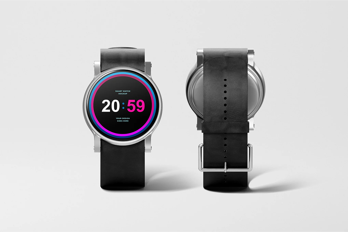 Smart Watch Mockup, a Wearable Device Mockup by Xtrahive (Photo 2 of 3)