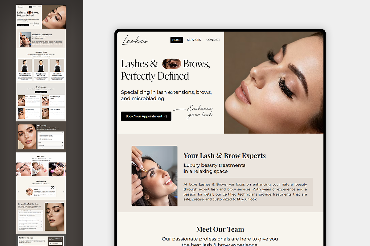 Eyelashes Salon Wix Studio Website preview 3