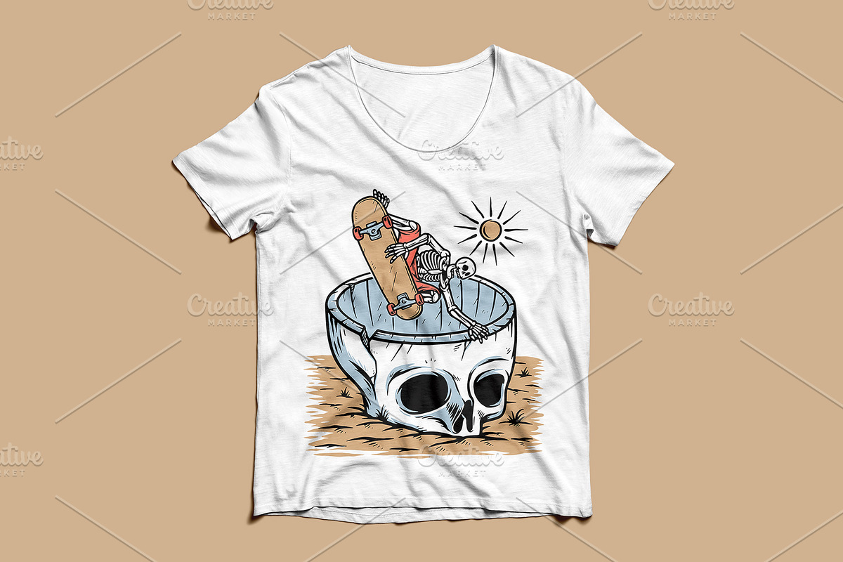 Hand drawing of skull skater, a Person Illustration by gunaonedesign (Photo 4 of 4)