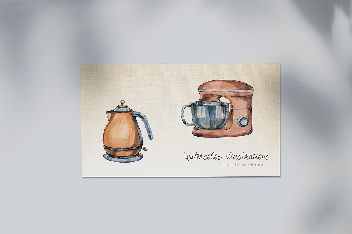 Watercolor set with kitchen clipart, a Food Illustration by Re_Margarita_Art (Photo 5 of 8)