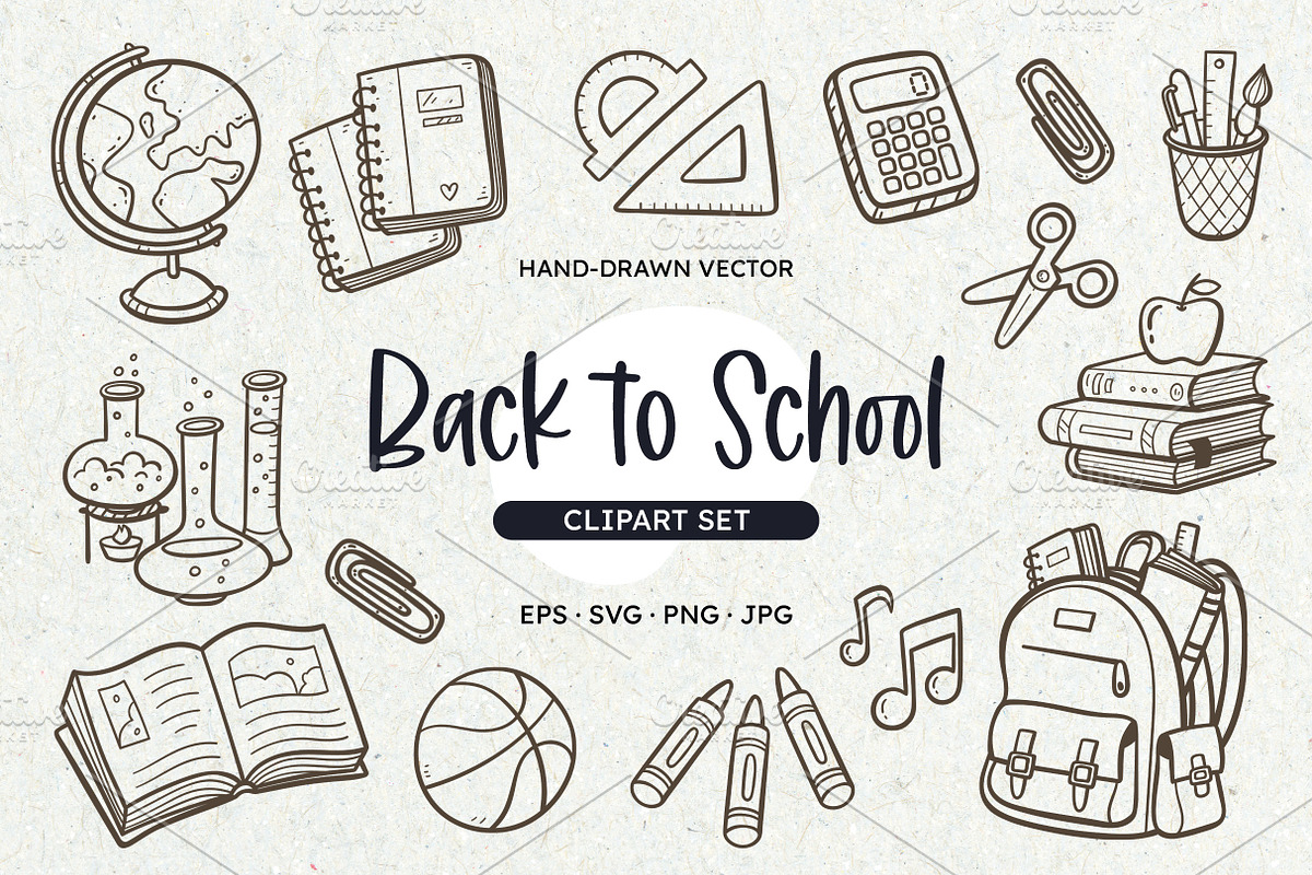 Back to School Doodle Background, an Object Graphic by insemar (Photo 1 of 4)
