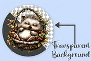 Whimsical Summer Hedgehog Clipart, a Seasonal Illustration by Canvas Craft (Thumbnail 2 of 7)