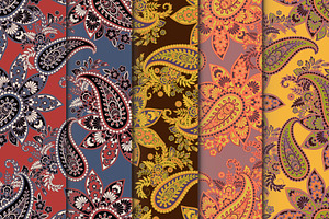 Paisley seamless fabric patterns, a Pattern Graphic by antalogiya