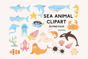 Sea Animal Clipart - Swiitery