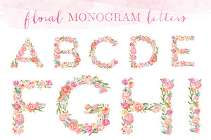 Monogram Floral Alphabet Letters