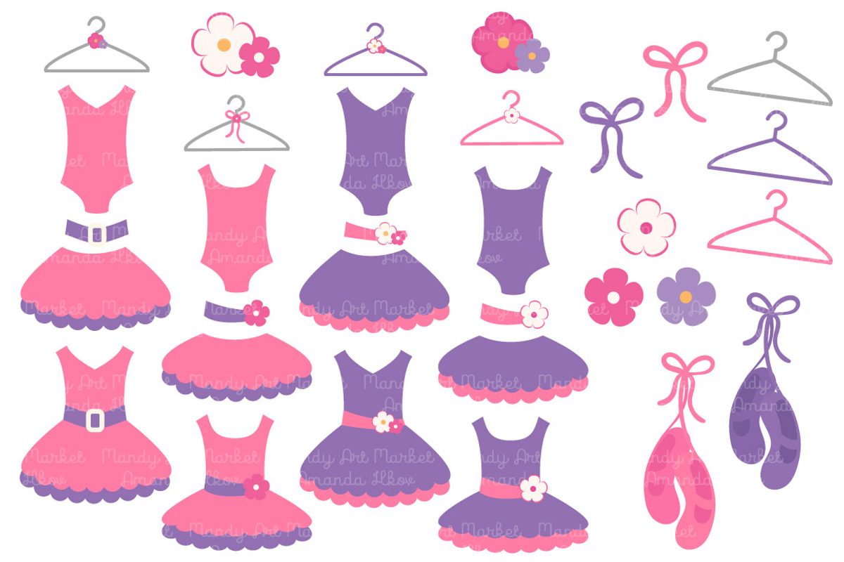 Crayon Box Girl Ballet Tutus Clipart, an Illustration by Amanda Ilkov (Photo 2 of 2)