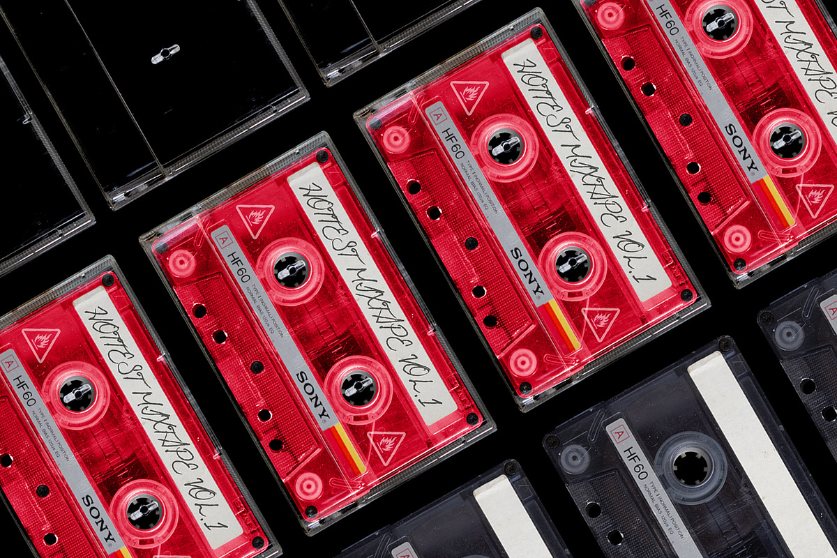 Vintage Cassette Tape Mockup, a Product Mockup by TuomoDesign (Photo 2 of 5)