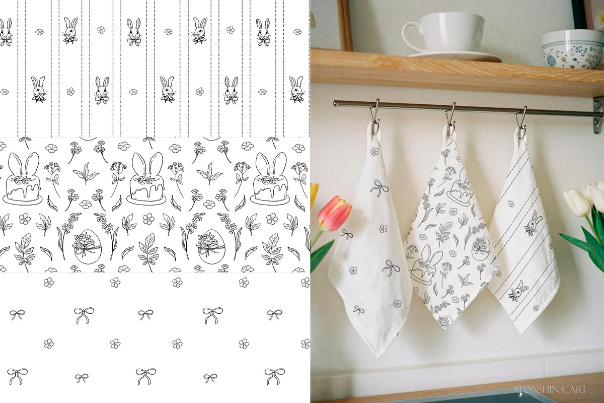 Easter rabbit hand-drawn vector set, a Decorative Illustration by AfonshinaArt (Photo 6 of 15)