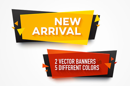 Set of colorful plastic banners