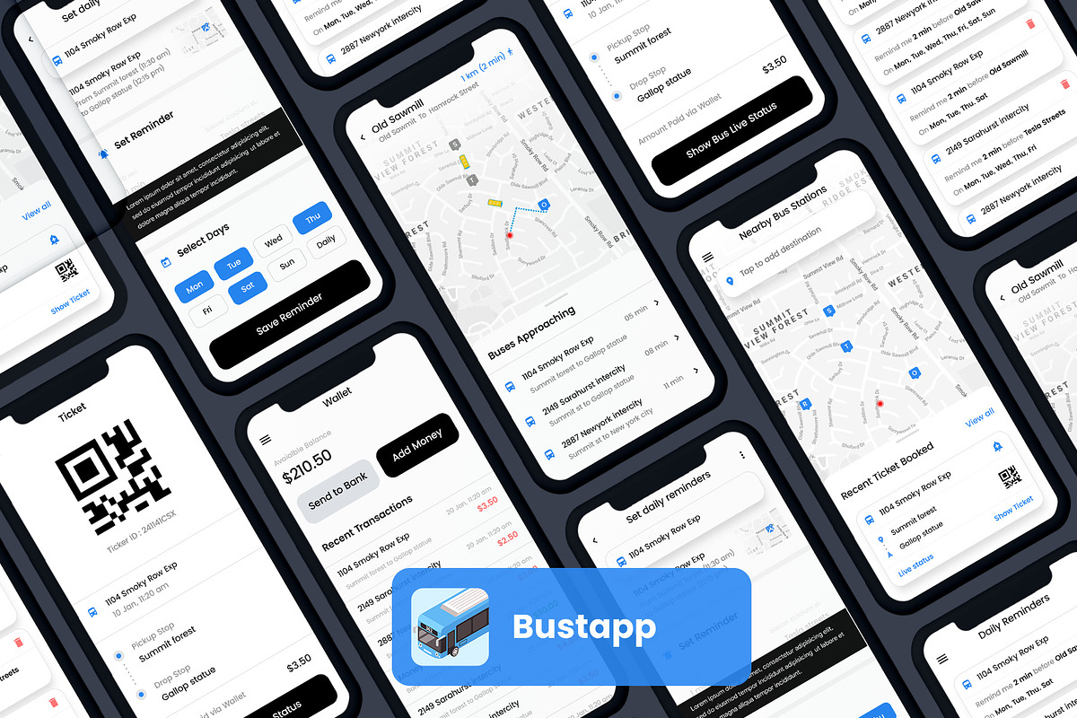 City Bus BookingApp Bustapp, an UI Kit Template by Opus LabWorks (Photo 6 of 7)
