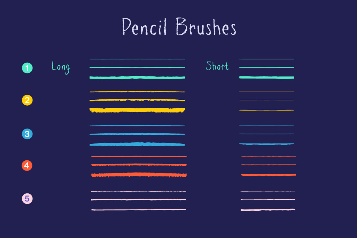Pencil vector brushes, a Brush Add-On by Bene's shop (Photo 2 of 4)