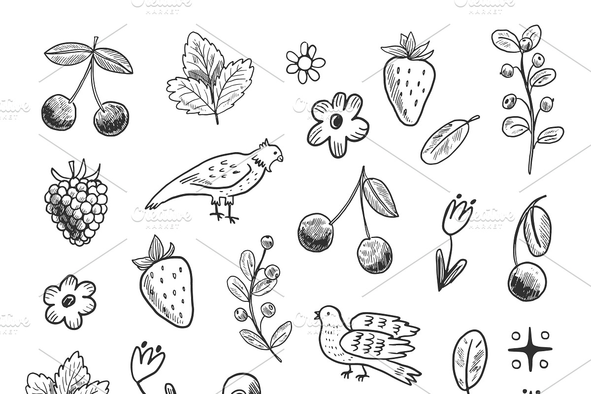 Flowers Birds Berries, a Pattern Graphic by GooseFrol (Photo 18 of 18)