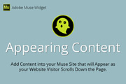 Appearing Content Adobe Muse Widget, a Plug-in Add-On by MuseTemplatesPro (Thumbnail 1 of 2)