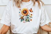 Watercolor Summer Sunflower Clipart, an Illustration by CraftArtStudio (Thumbnail 4 of 6)