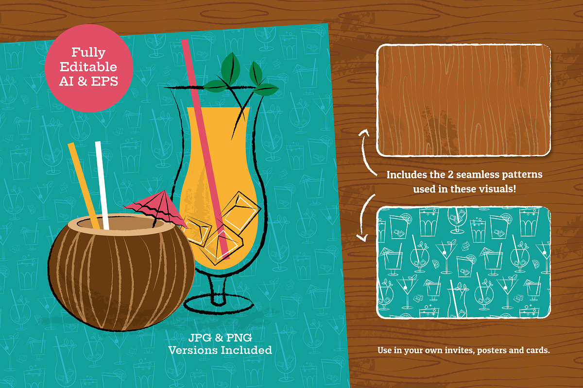 Hawaiian and Tiki Graphics Bundle, an Illustration by Wingsart Studio (Photo 8 of 10)