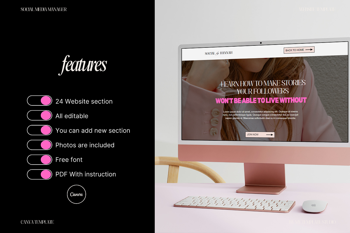 Luxury Canva Sales page website, a Landing Page Template by My Template Studio (Photo 3 of 14)