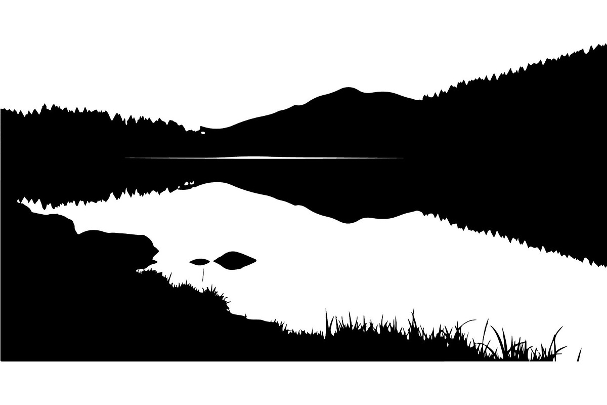 Lake Reflection Silhouette, an Object Graphic by Designer_Momina (Photo 10 of 20)
