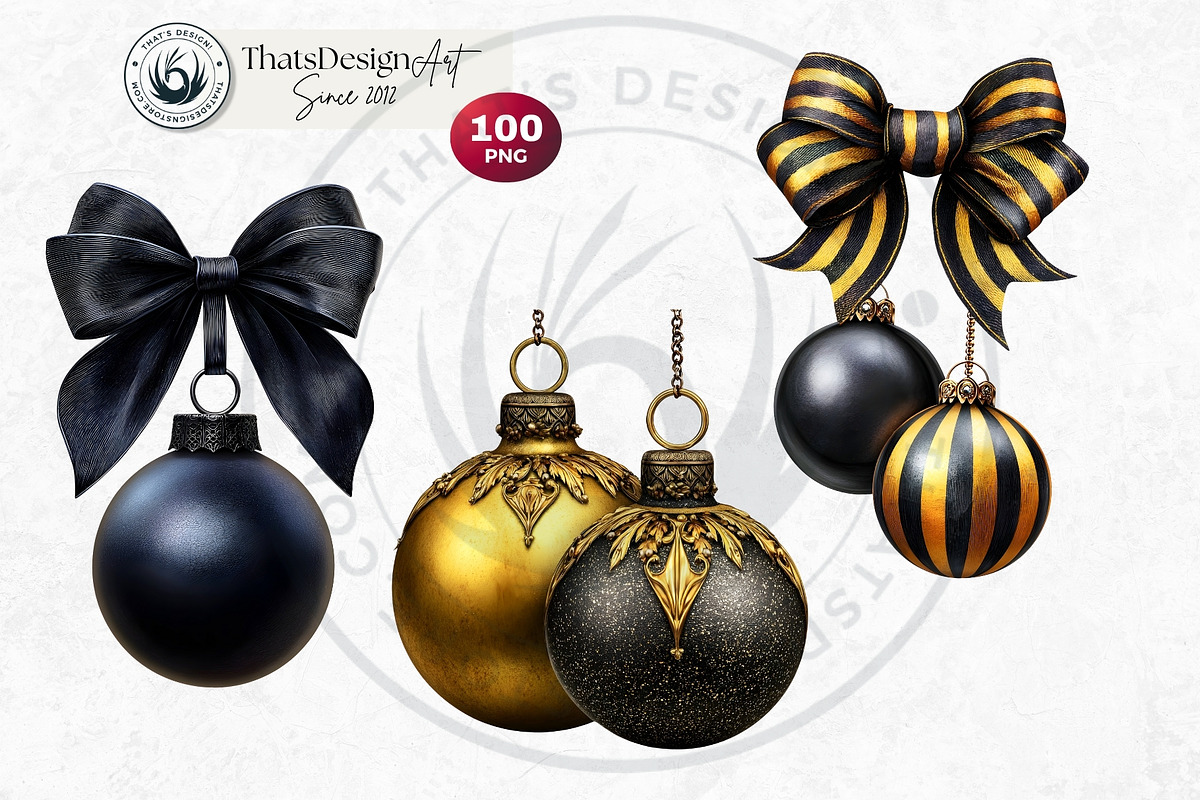 Christmas Baubbles Cliparts, a Seasonal Illustration by ThatsDesignArt (Photo 15 of 16)