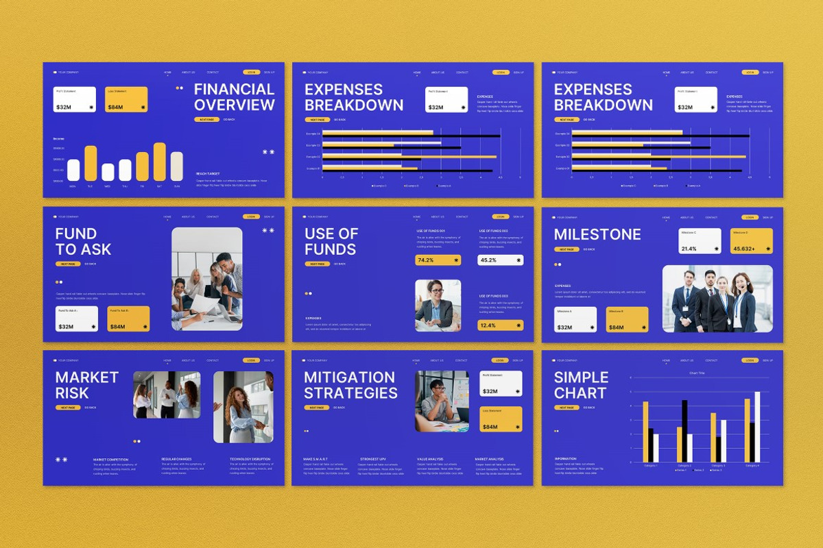 Blue Investor Pitch Deck Keynote, a Presentation Template by graphicook (Photo 5 of 8)