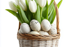 Elegant Easter white tulips and, a Holiday Photo by MistyDay